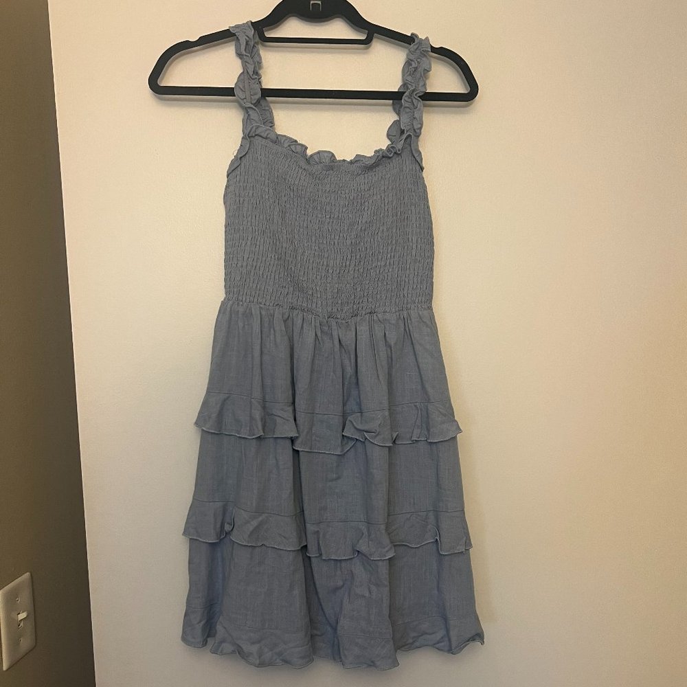Lulus Blue Ruffle Dress - Picture 2 of 2